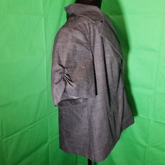 DressBarn Blue Short Sleeve Blazer Jacket Womens Plus Size 1X Workwear City - Picture 2 of 9